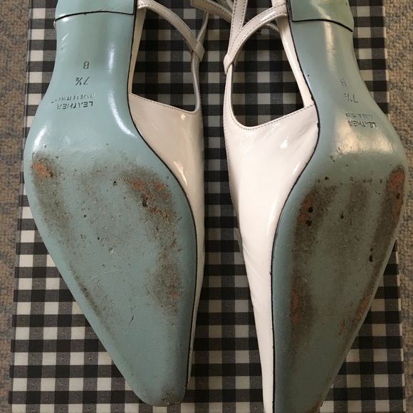 Cynthia Rowley White Patent Leather Sling Backs - Picture 5 of 8